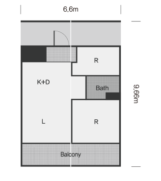 Apartment house (LH type), Steel, Concrete, 46㎡ image